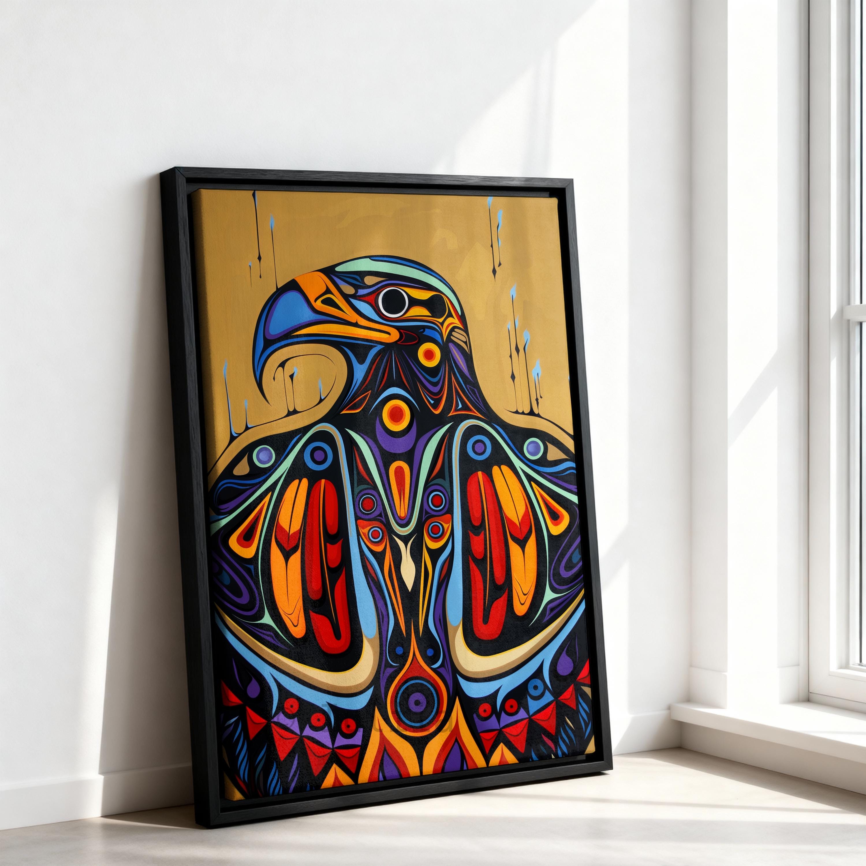 Indigenous Eagle Wall Art Print, Canadian Aboriginal Style Animal ...
