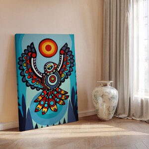 Bird Aboriginal Art Style Canvas, Contemporary Eagle Indigenous ...