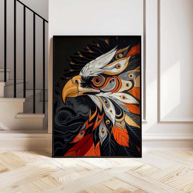 Eagle Aboriginal Style Art Print: Bold Native Bird Wall Decor - Etsy
