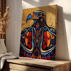 Indigenous Eagle Wall Art Print, Canadian Aboriginal Style Animal ...