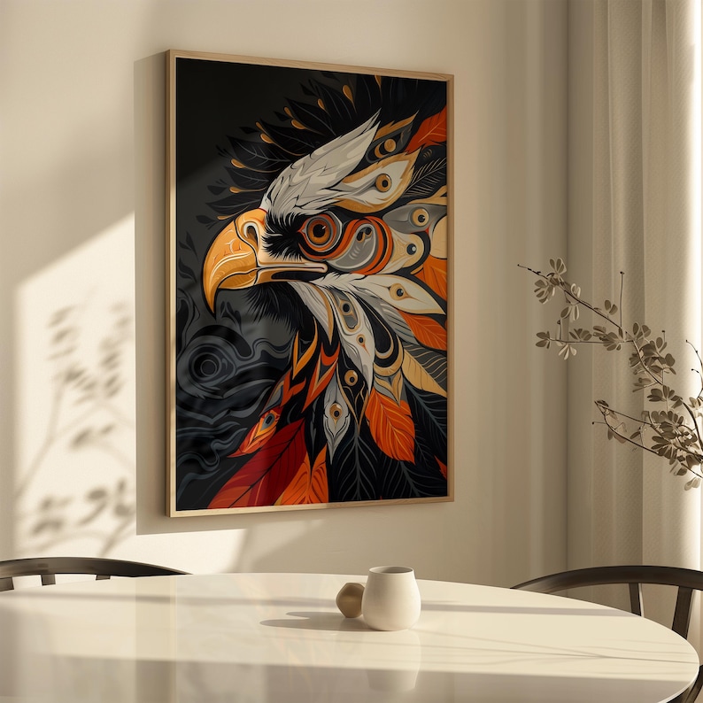 Eagle Aboriginal Style Art Print: Bold Native Bird Wall Decor - Etsy