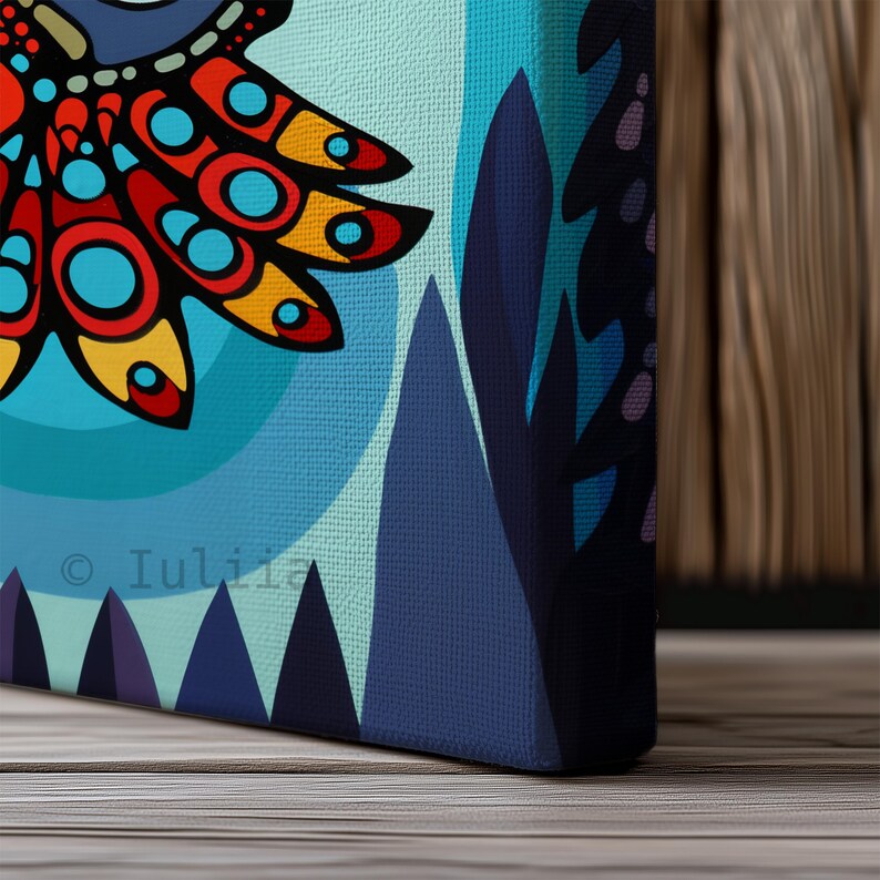 Bird Aboriginal Art Style Canvas, Contemporary Eagle Indigenous ...