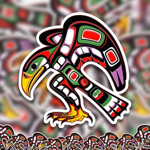 Art Sticker Eagle Design, Canadian Aboriginal Cultural Vinyl Decal, First Nations Tribal Design, Perfect for Laptops, Gifts for Teens