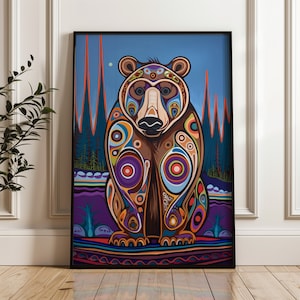 Aboriginal Canada Print - Contemporary Inuit Painting Style Art, Native ...
