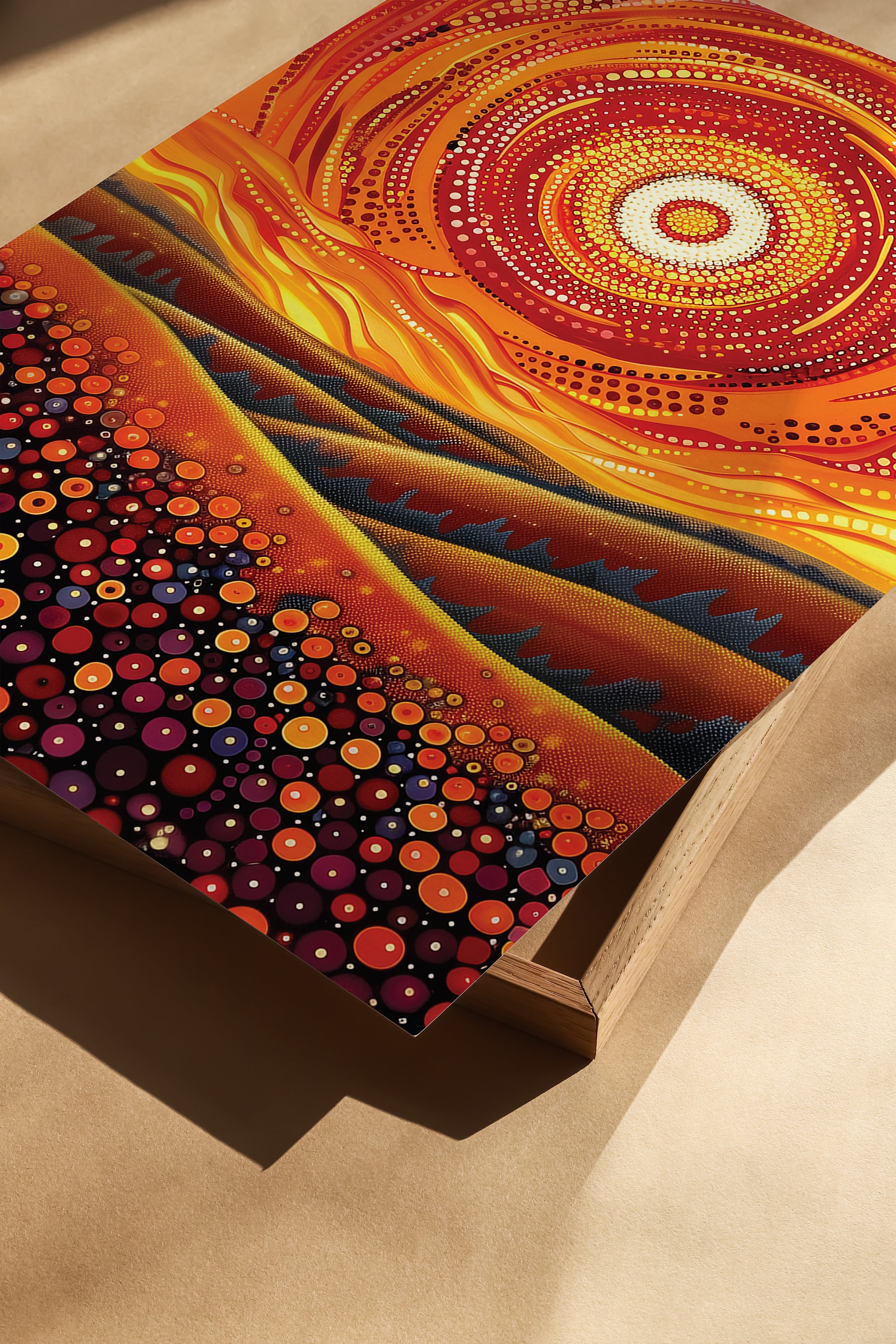 Aboriginal Dot Art Triptych, Australian Dreamtime Landscape Wall Print ...