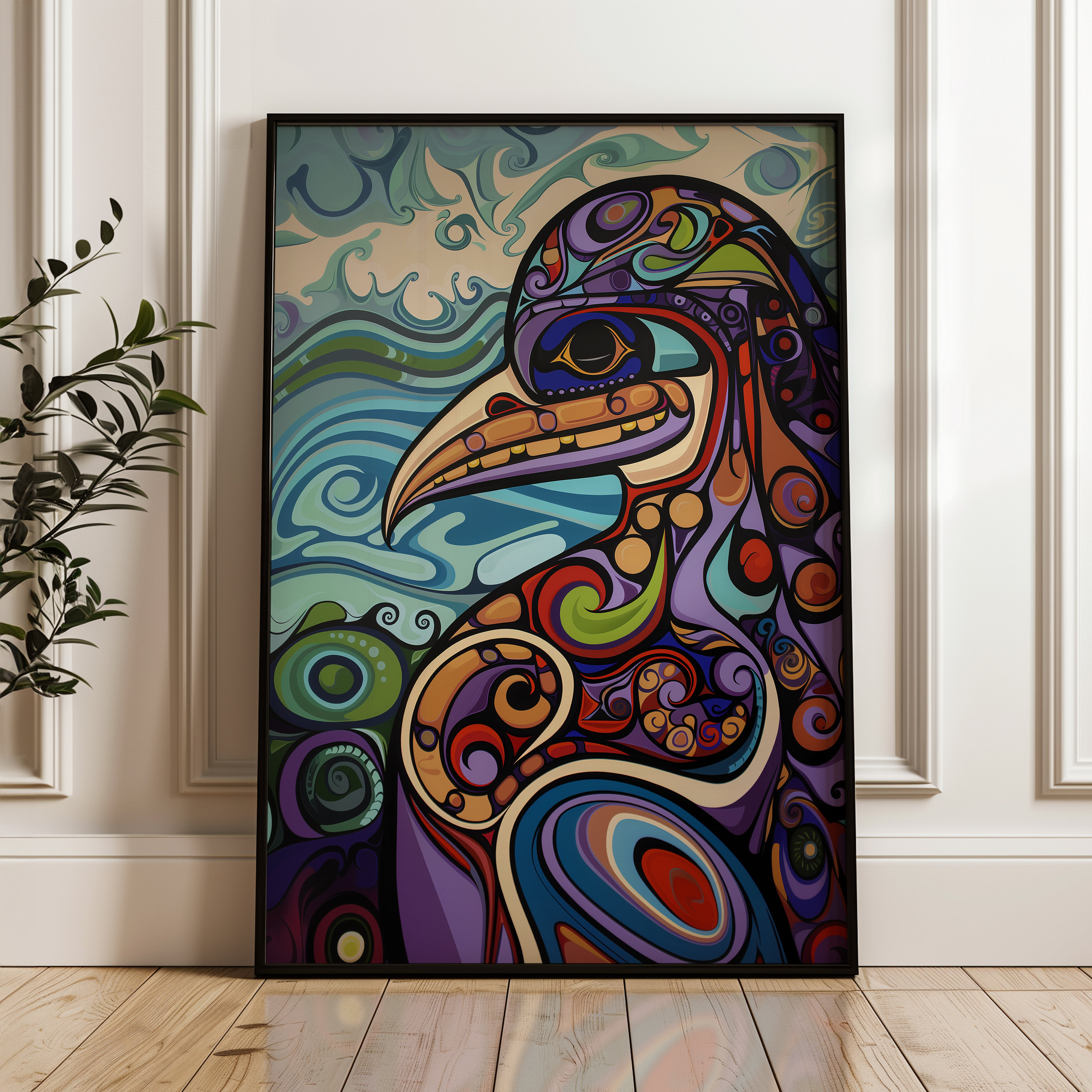 DIGITAL Colorful Aboriginal Art Eagle Print, Authentic Canadian ...