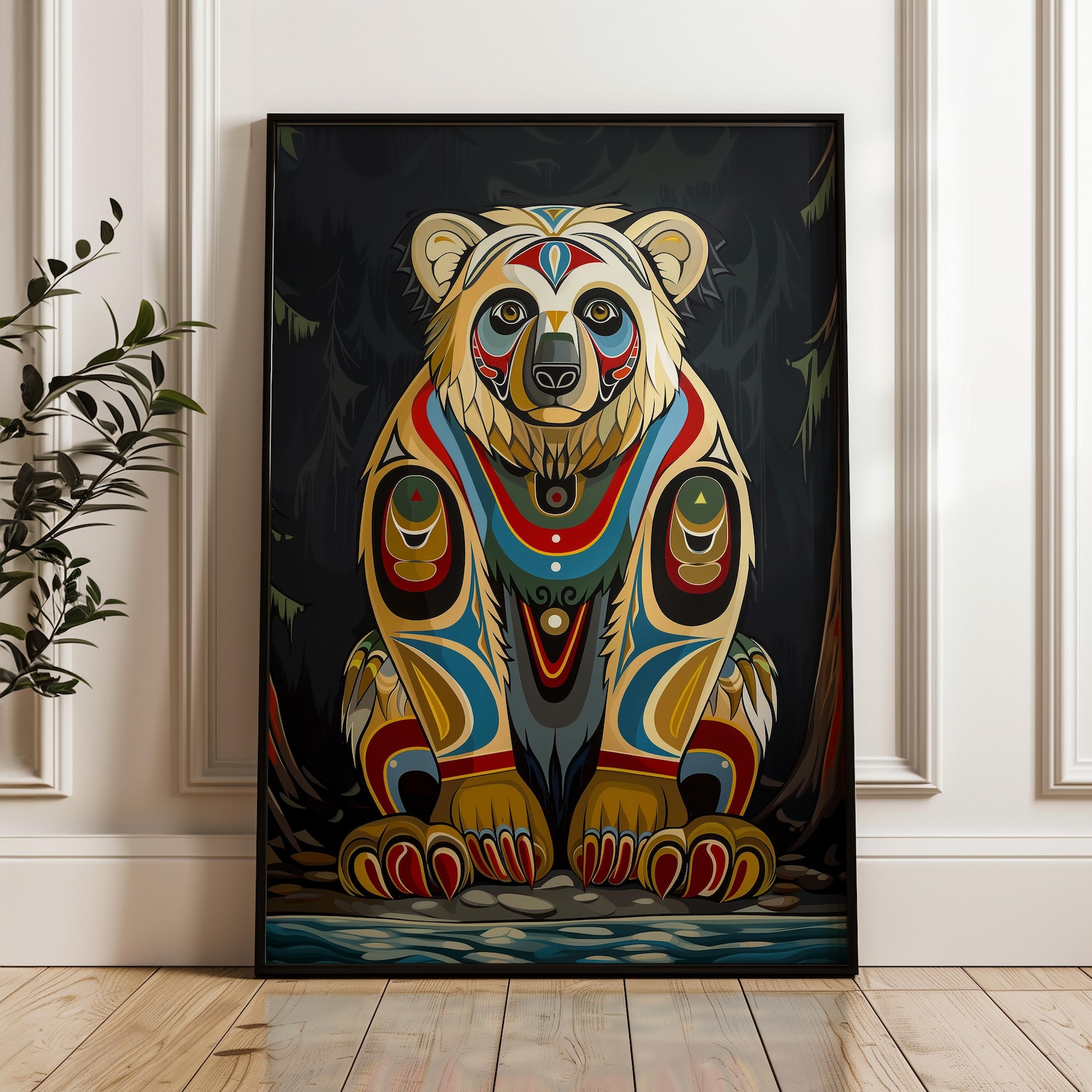 Bear Canadian Aboriginal Style Wall Art, Unique First Nations Print ...