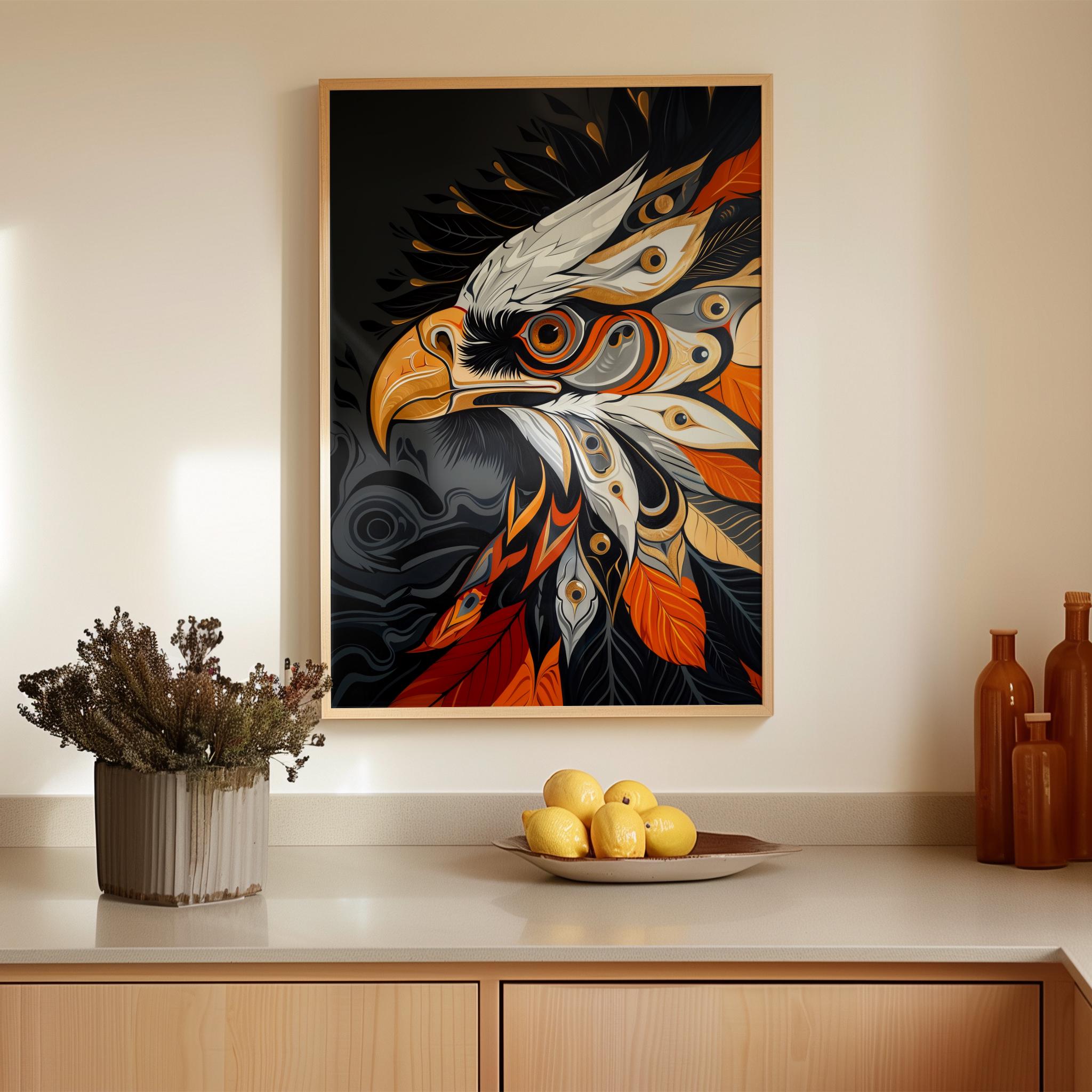 Eagle Aboriginal Style Art Print: Bold Native Bird Wall Decor - Etsy