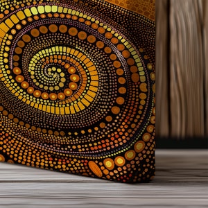 Aboriginal Dot Art Tree Canvas, Australian Dreamtime Sunset Landscape for Warm Home Decor image 11