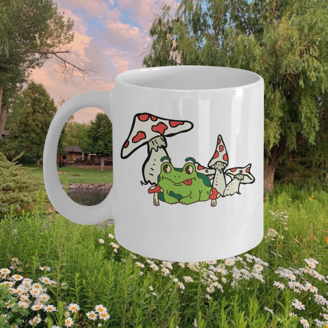 Cute Frog Mug Cottagecore Giftaesthetic Mugtrendy Mugcute Etsy