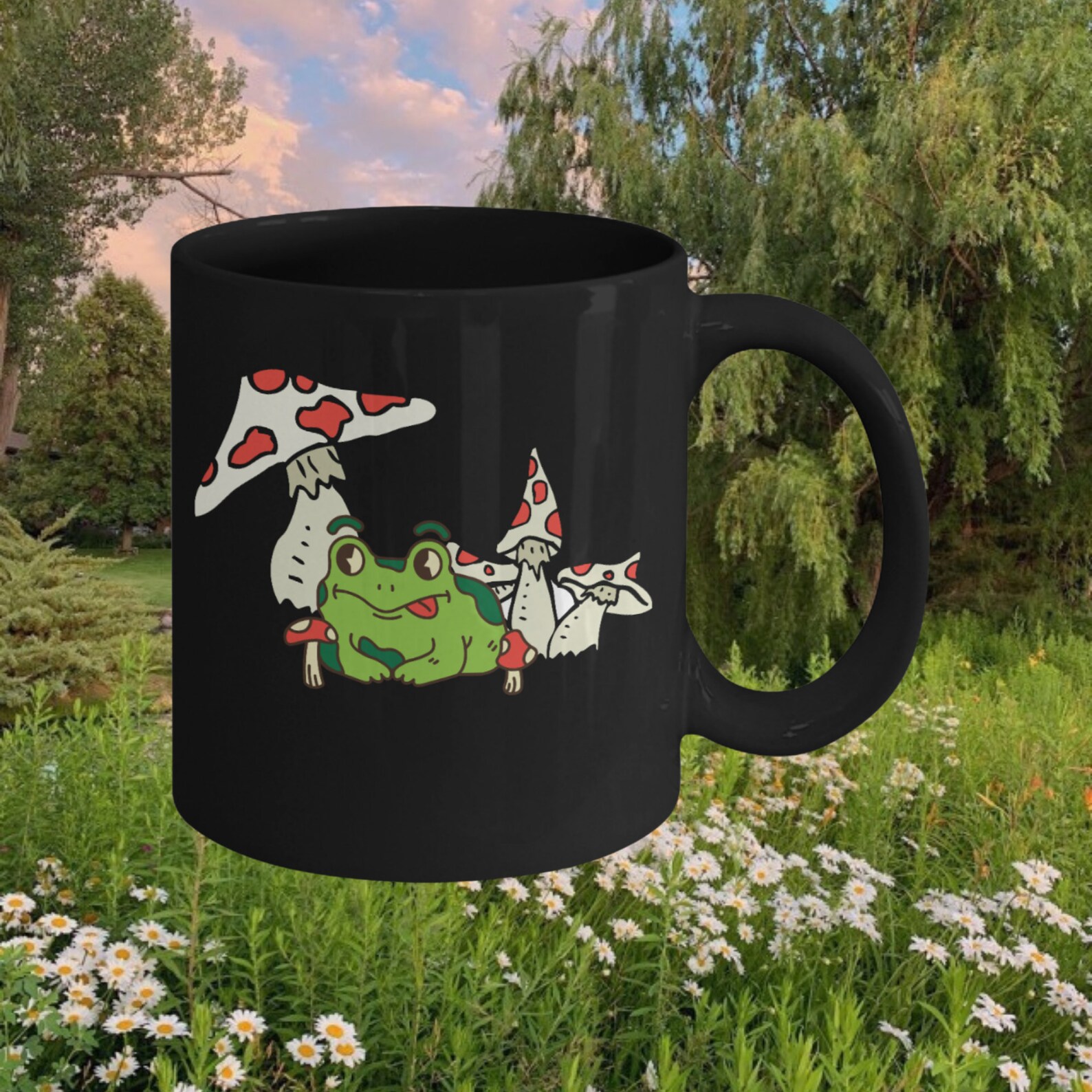 Cute Frog Mug Cottagecore Giftaesthetic Mugtrendy Mugcute Etsy