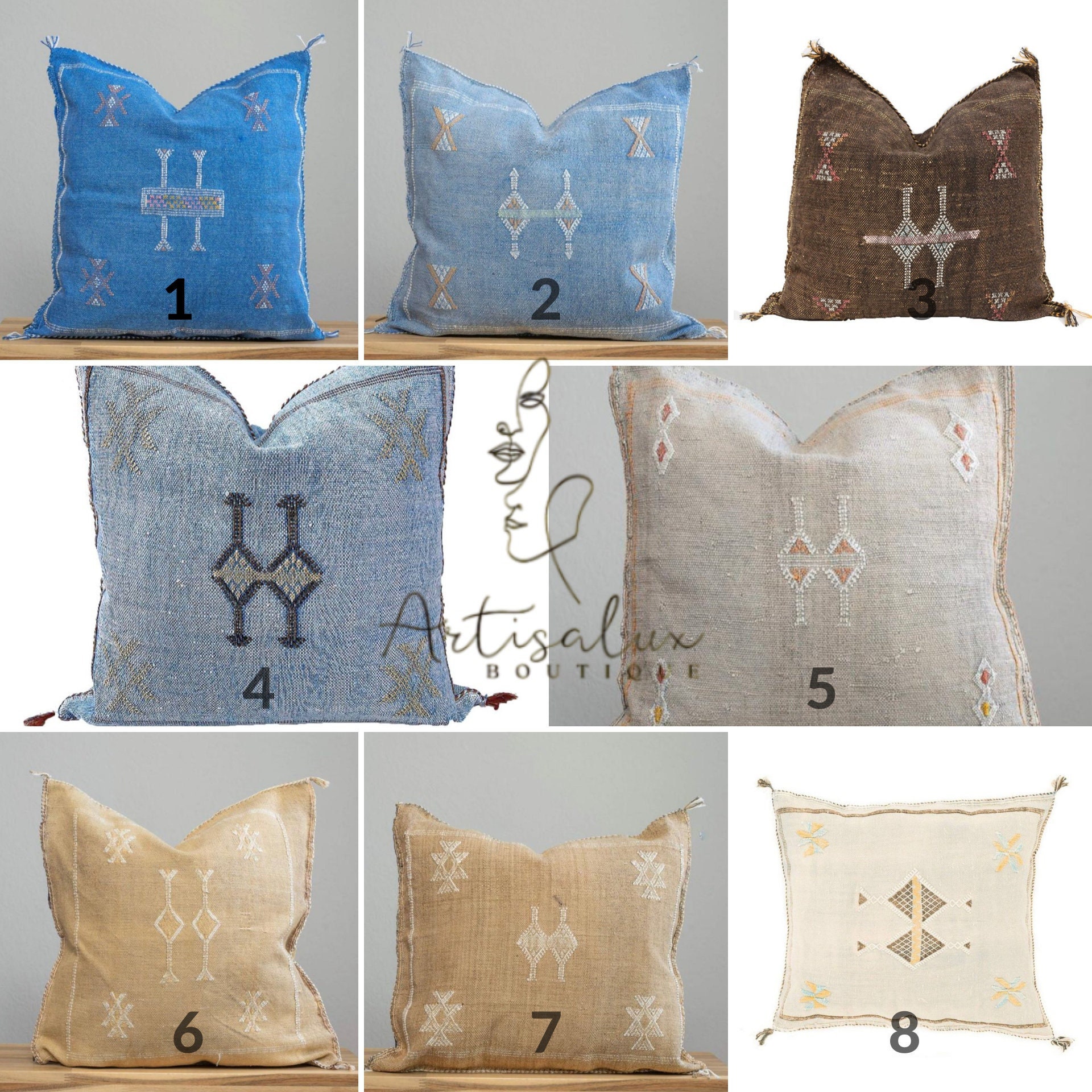Long Lumbar Pillow, Wool 17x50, Decorative Lumbar Pillow, Bed Pillow Cover,  Handcrafted by Moroccan Artisans. Ships From CA, USA 