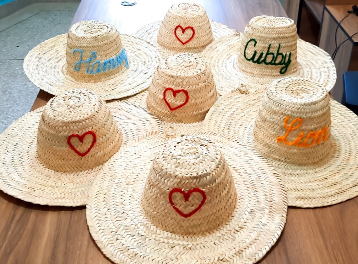 Personalized straw beach hat for women embroideredMoroccan Etsy