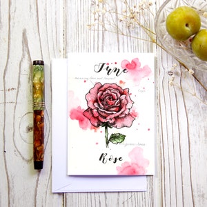 Juni Rose Geboortebloem Botanische Kaart
