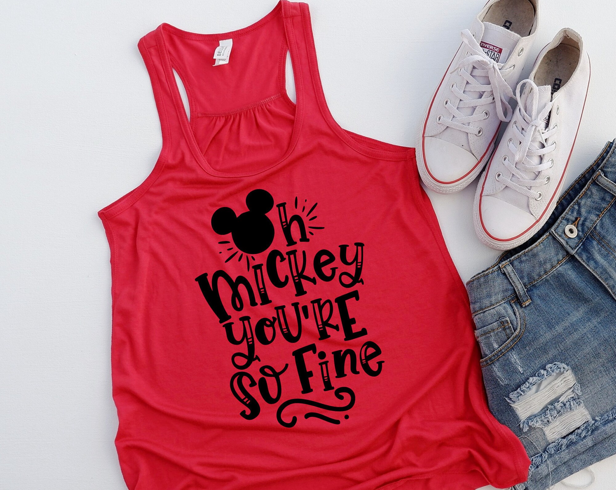 Discover Oh Mickey You're So Fine Tank| Disney Tank Top|  Women's Disney Tank Top| Disney Shirts| Mickey Mouse Tank Top
