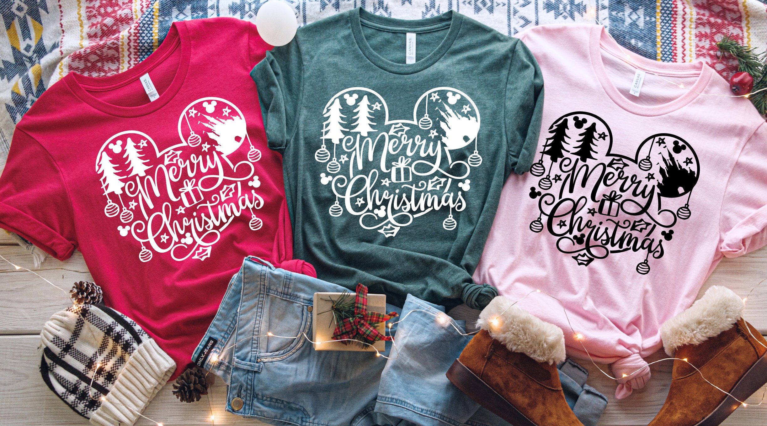 Merry Christmas Mickey Mouse Shirt | Disney Christmas Shirt| Womens D…