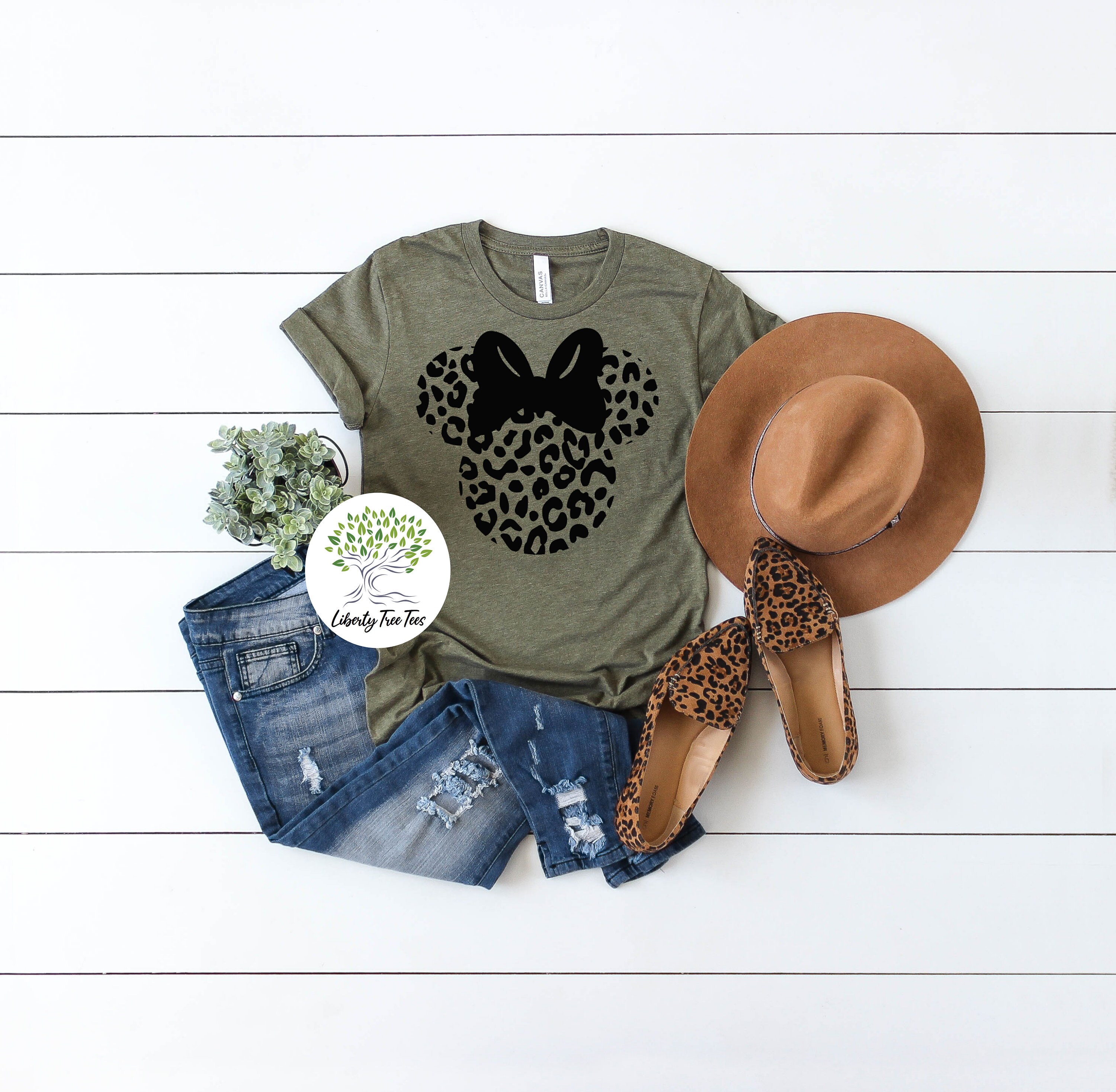 Disney Leopard Minnie Shirt|Disney Shirts for Women|Cheetah Minnie Sh…