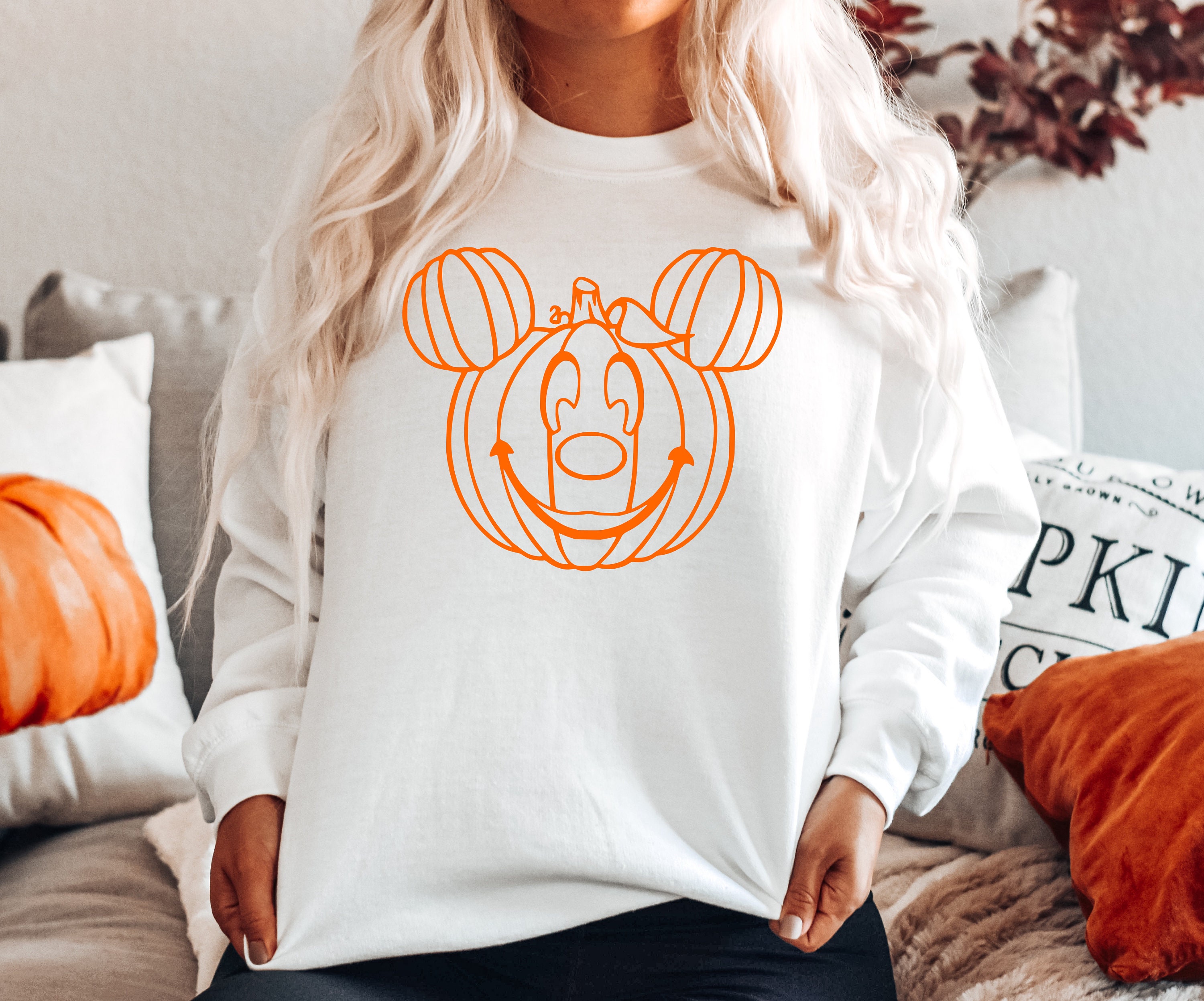Mickey Mouse Pumpkin Sweatshirt Disney 