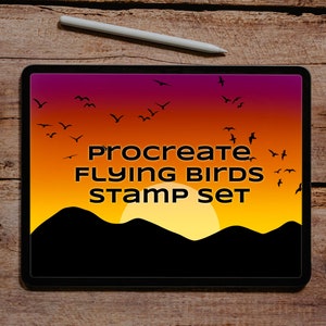 11 Procreate Flying Bird Stamps | Bird Silhouette | Procreate Stamps | Procreate Birds