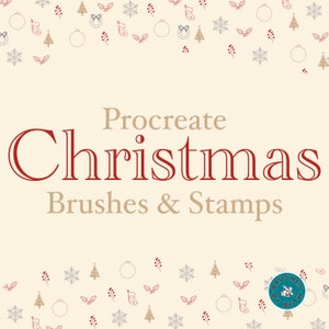 32 Christmas Procreate Brush and Stamp Set | Christmas Tree Stamps | Snowflake Stamps