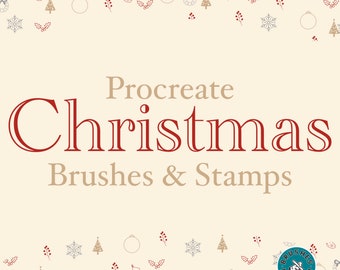 Christmas Procreate Brush Set: 32 Tree & Snowflake Stamps (Digital Download)