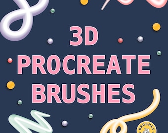 3D Lettering Procreate Brushes (Digital Download)