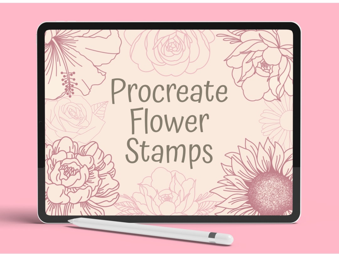 20 Procreate Flower Stamp Brushes Floral Roses Peonies & - Etsy