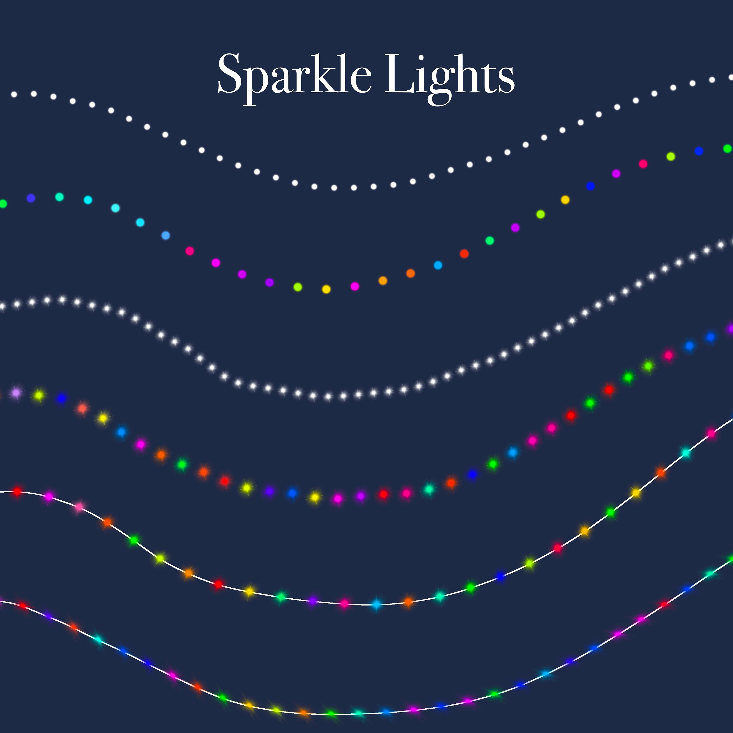 14 Christmas Light Procreate Brushes String Light Brushes Fairy Light