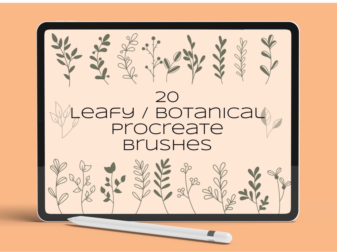 20 Botanical Leaf Procreate Brushes: Boho Stamps (digital Brushes) - Etsy