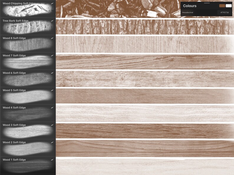 20 Procreate Wood Texture Brushes Tree Bark Texture Wood Etsy