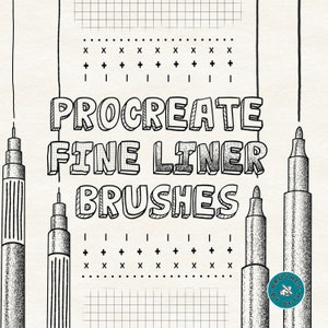 27 Procreate Fine Liner Brushes | Procreate Line Art | Stipple Brushes | Inking Brushes | Lineart | Paper Texture Brushes | Texture Brushes