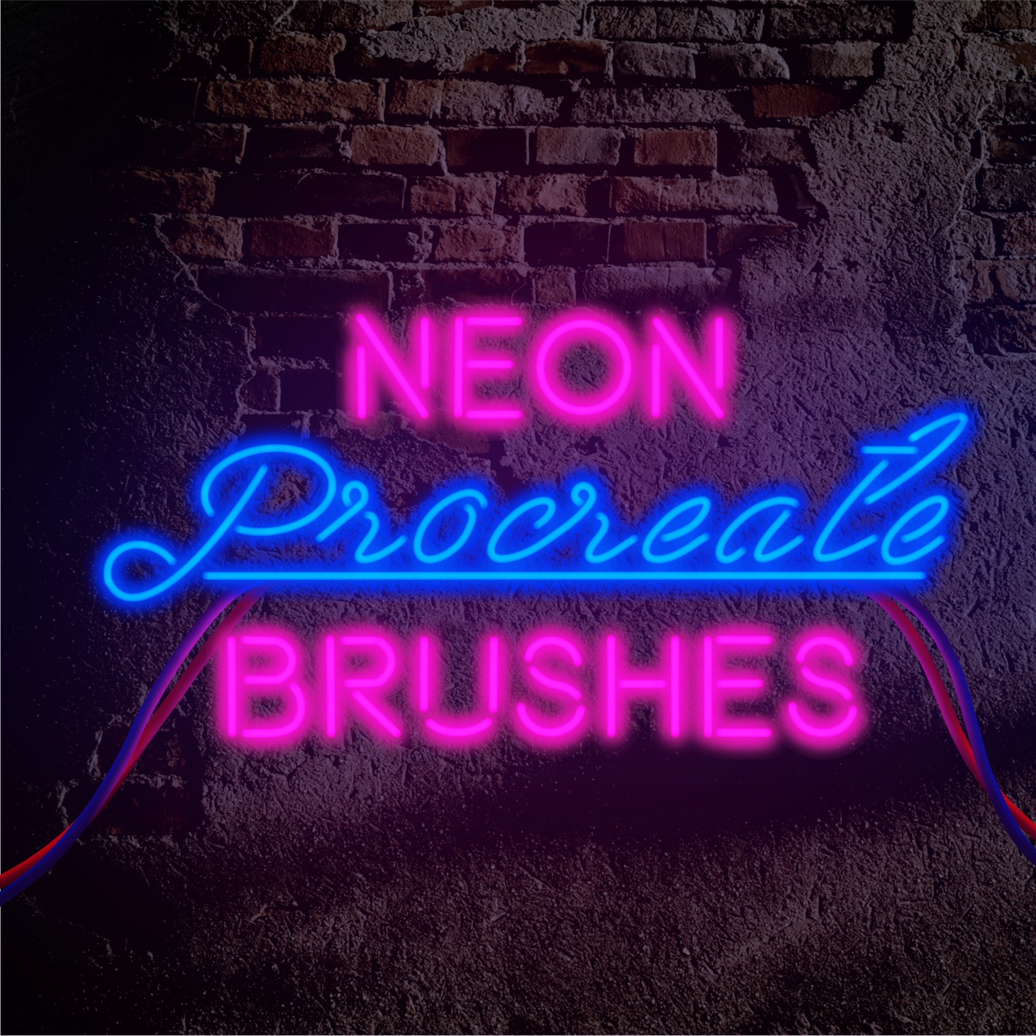 Neon Procreate Brush Set 8 Brushes Procreate Colour Etsy