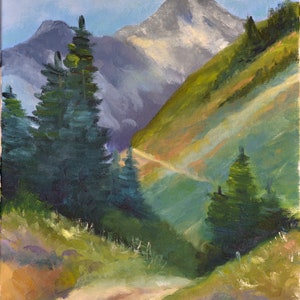 Mountain Landscape Oil Painting Original 16&#39;&#39;/12&#39;&#39;Stretched Canvas