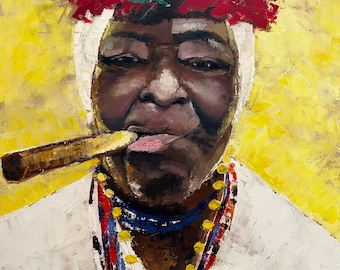 Cuban, Original Oil Painting onStretched Canvas 20x16 Hand Painted Textured Artwork