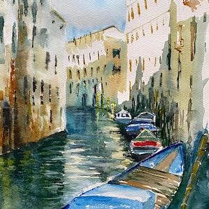 Venice Italy Original Watercolor Painting Venetian Travel Artwork Gift