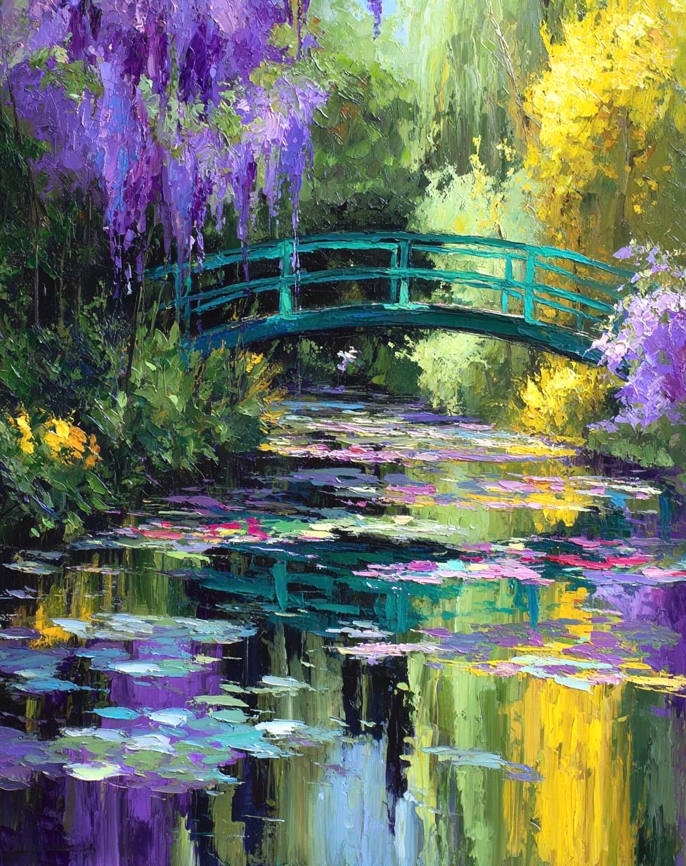 Japanese footbridge monet - Etsy 日本