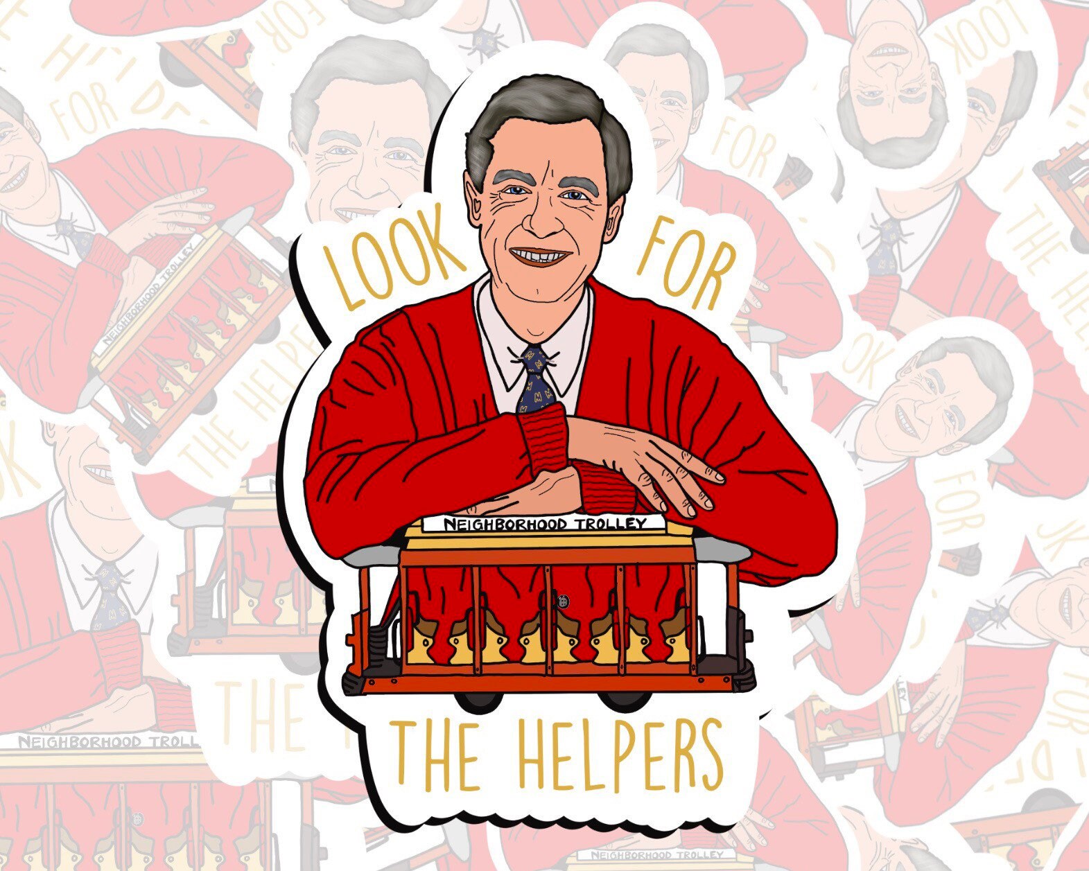 Mr. Rogers Look for the Helpers Glossy Vinyl Sticker Etsy
