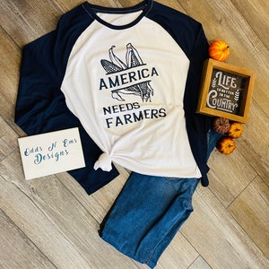 America Needs Farmers Raglan tee