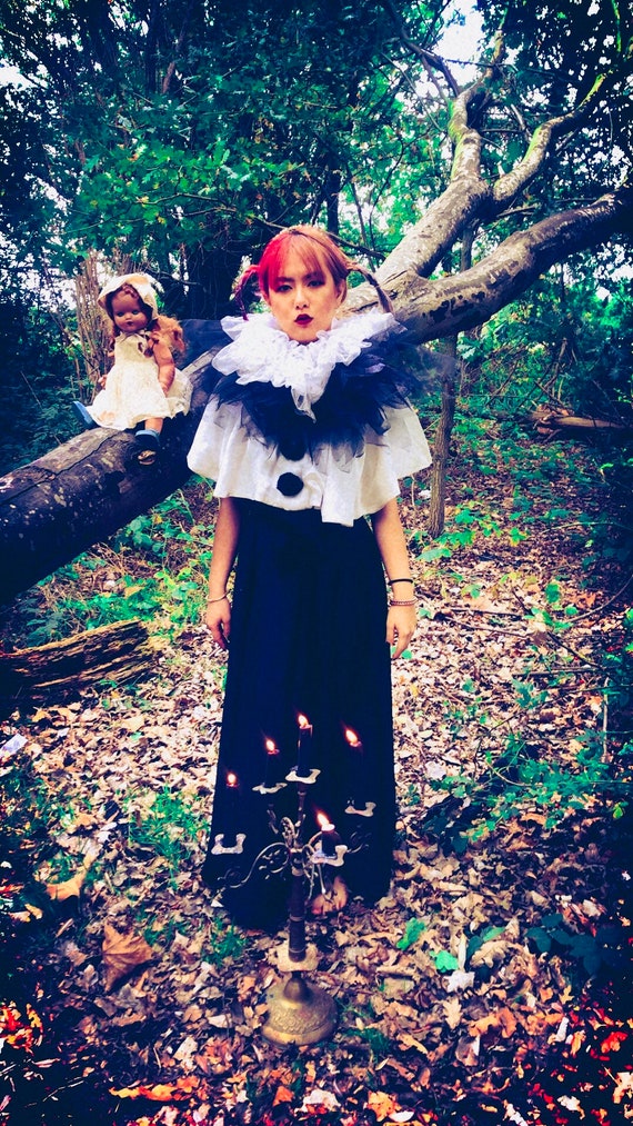Vintage bespoke Pierrot costume shrug