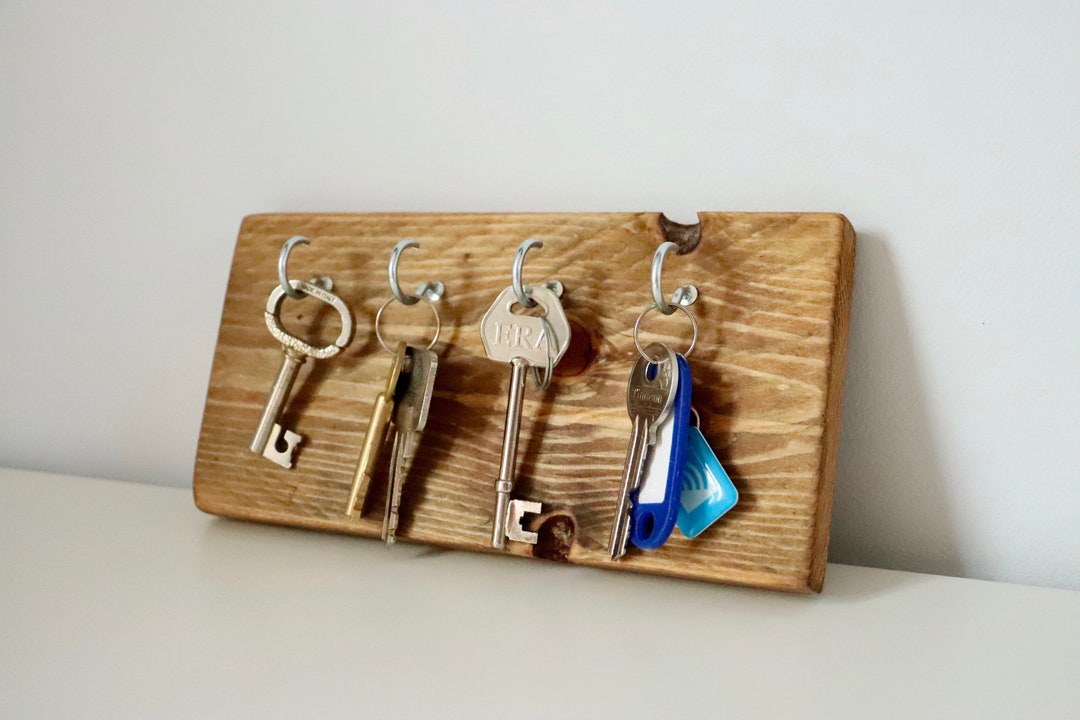 Rustic Wooden Key Holder | Rustic Wall Mount | Hallway Storage | Key ...