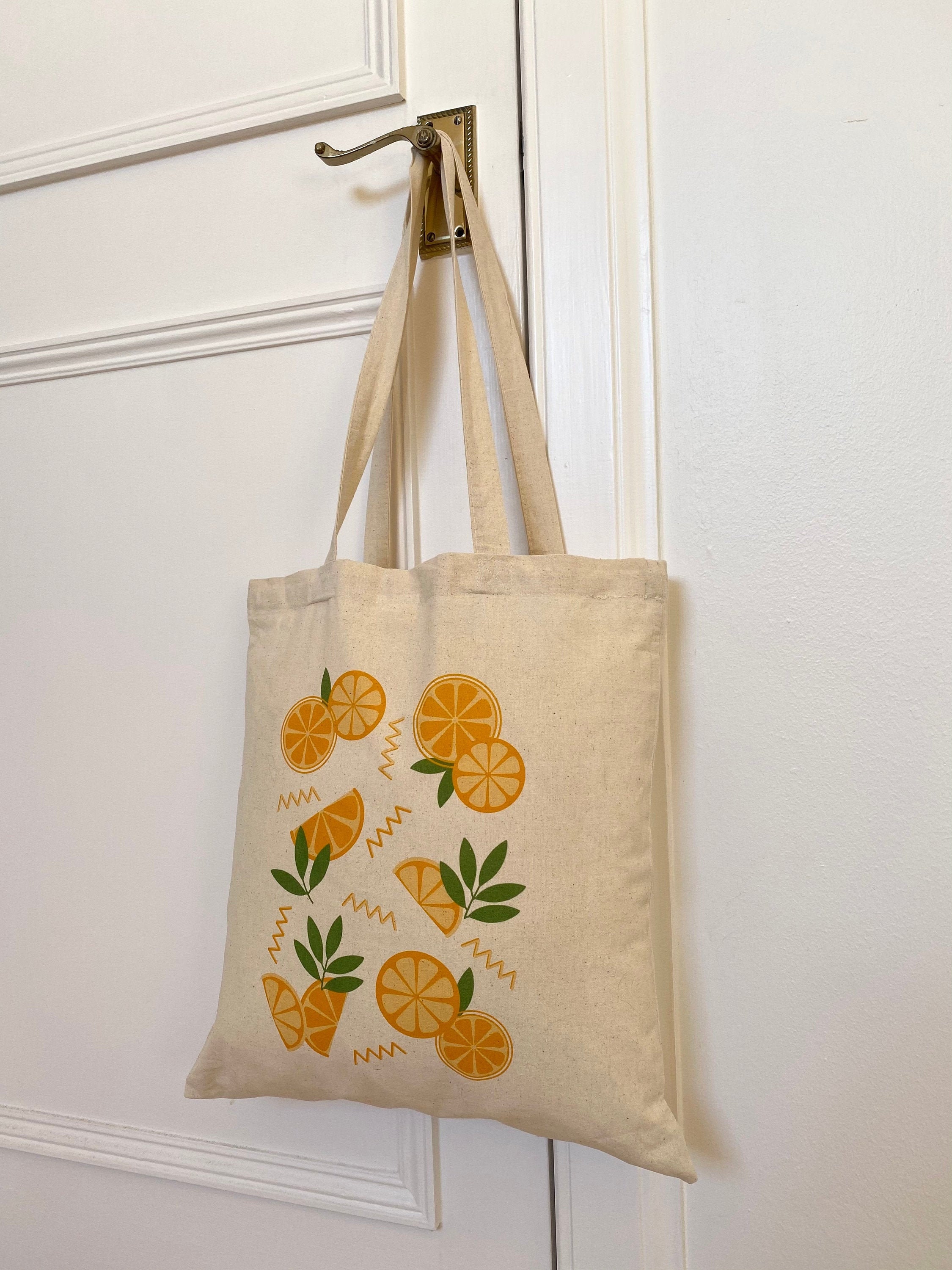 Orange Tote Bag Fruit Tote Cotton Tote Bag Canvas Bag | Etsy