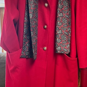 Vintage trench coat, vintage coat, red coat, winter coat