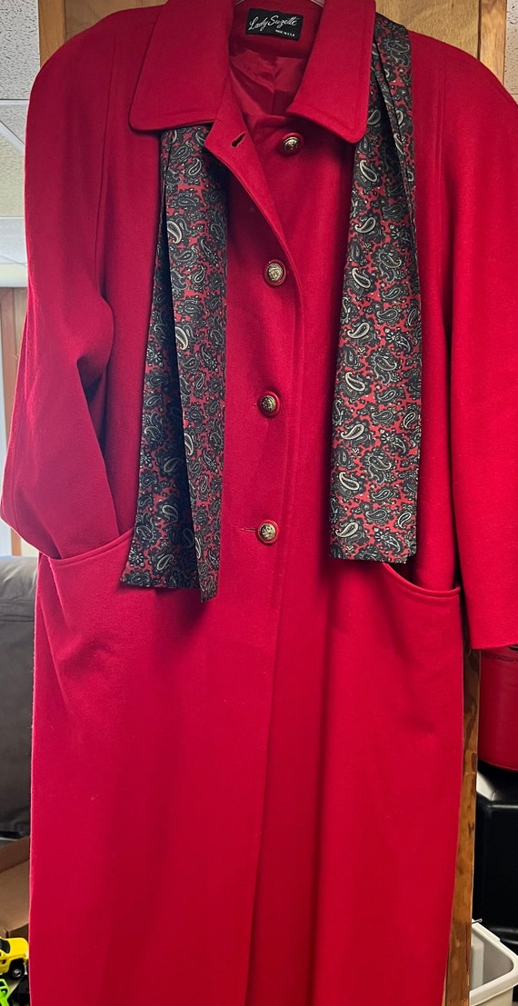 Vintage trench coat, vintage coat, red coat, winter coat
