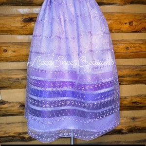 Lace overlay ribbon skirt floral lace ribbon skirt ribbon skirt skirt Native American skirt LightPurpleOverlay