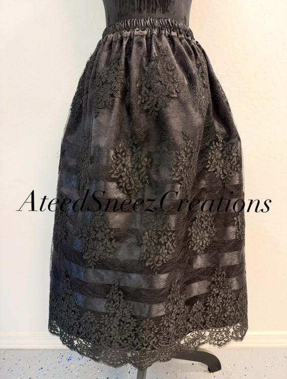 Lace Overlay Ribbon Skirt | Floral Lace Ribbon Skirt | Ribbon