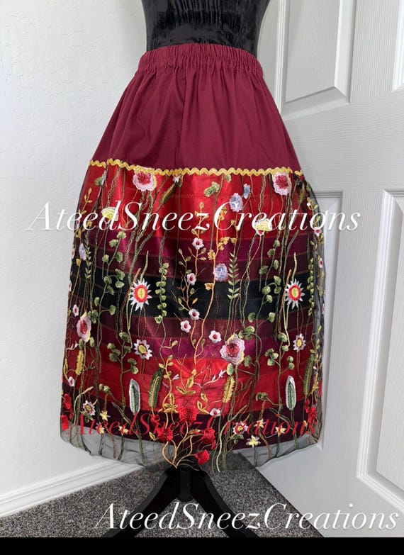 海外から輸入 Skirt Ribbon Overlay Lace | Skirt Ribbon Lace Floral スカート