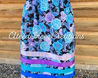 Cotton Ribbon Skirts | Women’s Ribbon Skirts | Horse Ribbon Skirts | Sunflower ribbon skirts | floral Skirts  | Butterfly Ribbon Skirt