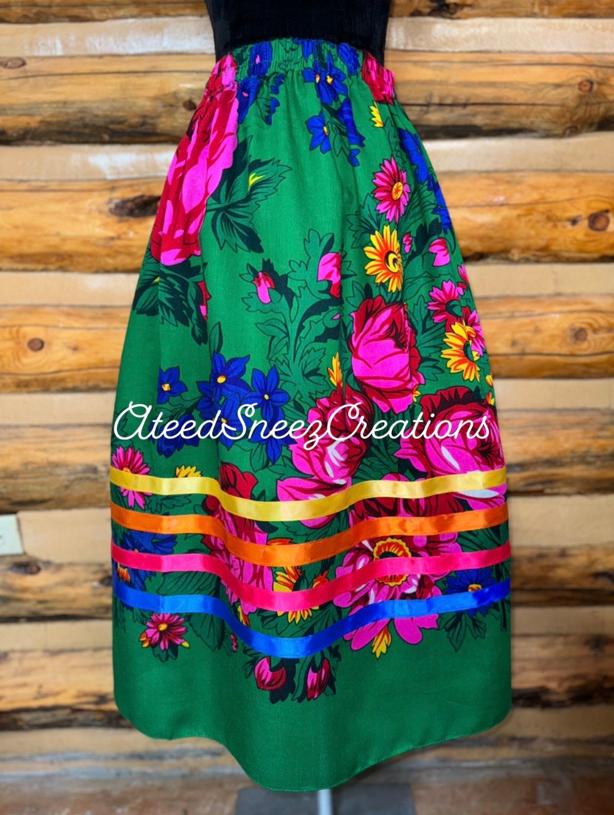 Grandma Scarf Sani Skirt | Grandma Floral Scarf | Ribbon Skirt