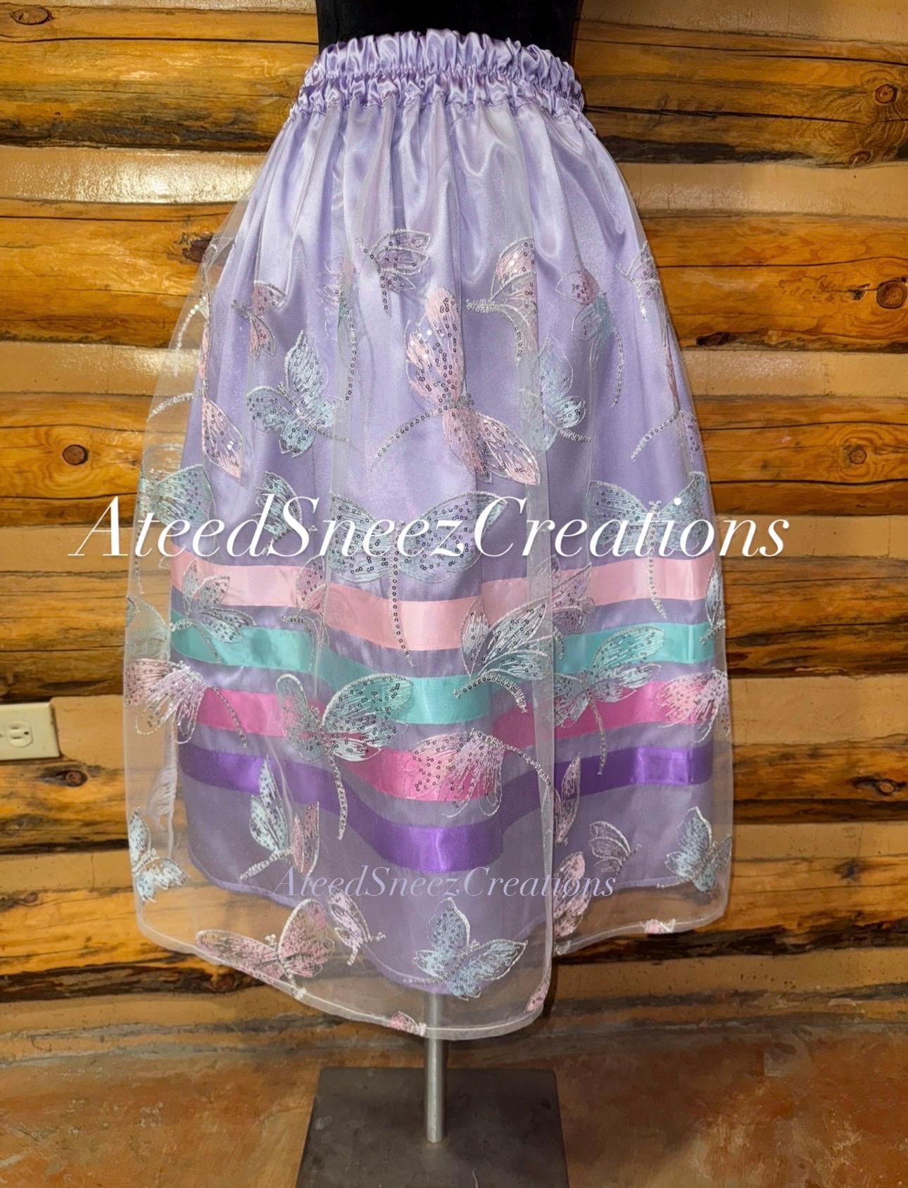 Lace Overlay Ribbon Skirt | Floral Lace Ribbon Skirt | Ribbon