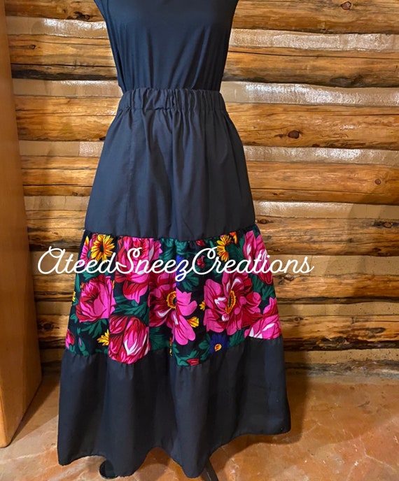 Navajo Scarf Sani 3 Tiered Skirt | Navajo Floral Scarf | Grandma